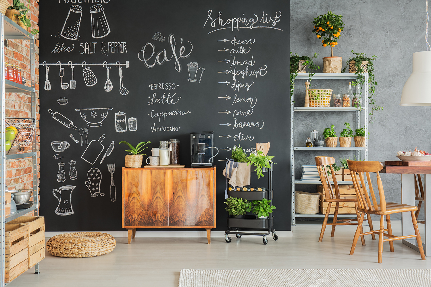 wall mounted chalkboard for kitchen